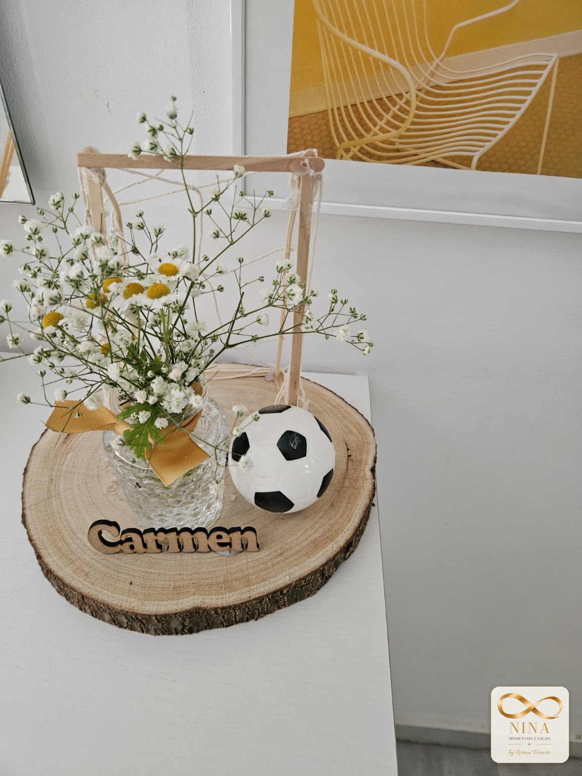 Centro de mesa floral personalizado